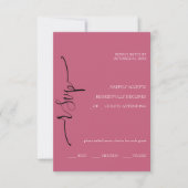 Elegant Exotic Pink Calligraphy RSVP Karte (Vorderseite)