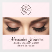 Elegant Eyelash Extension Makeup Artist Logo Fensteraufkleber (Blatt)