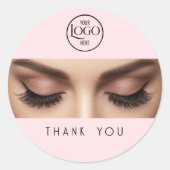 Elegant Eyelash Extension Makeup Artist Logo Runder Aufkleber (Vorderseite)