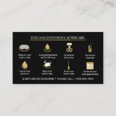 Elegant Eyelash Extensions Lash Aftercare Visitenkarte (Rückseite)