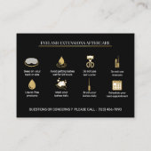 Elegant Eyelash Extensions Lash Aftercare Visitenkarte (Rückseite)