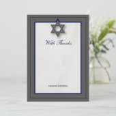 Elegant Fabric Bar Mitzvah Danke in Gray (Stehend Vorderseite)