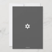 Elegant Fabric Bar Mitzvah Danke in Gray (Rückseite)