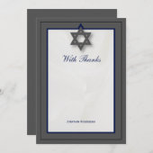 Elegant Fabric Bar Mitzvah Danke in Gray (Vorne/Hinten)