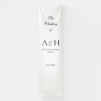 Elegant Fabric Wedding Welcome Banner - Cream Tone