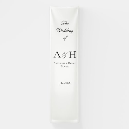 Elegant Fabric Wedding Welcome Banner - Cream Tone (Vertikal)