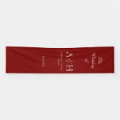 Elegant Fabric Wedding Welcome Banner - Ruby Red (Horizontal)