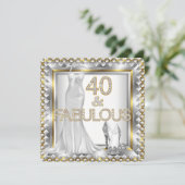 Elegant fabulous 40 Deko Dress High Heels Einladung (Stehend Vorderseite)