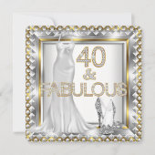 Elegant fabulous 40 Deko Dress High Heels Einladung (Vorderseite)