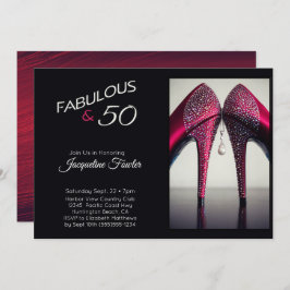 Elegant Fabulous 50 High Heels Red Glam Sparkle Einladung