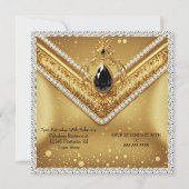 Elegant Fabulous Diamonds Gold Black Jewel Ankündigung (Rückseite)