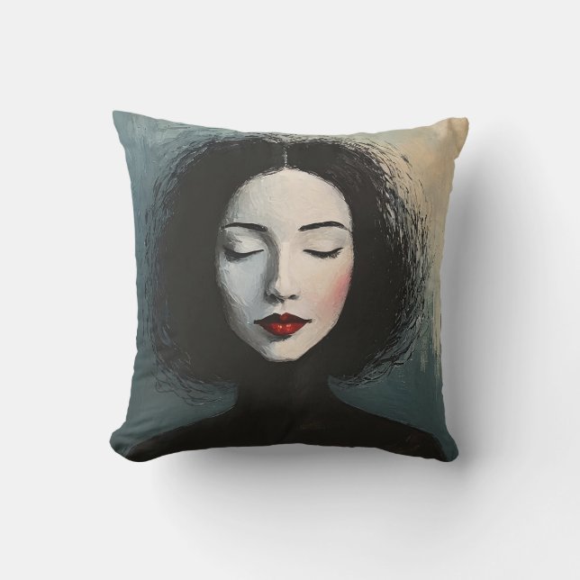 Elegant Faceless Lady Modern Portrait Kissen (Vorderseite)
