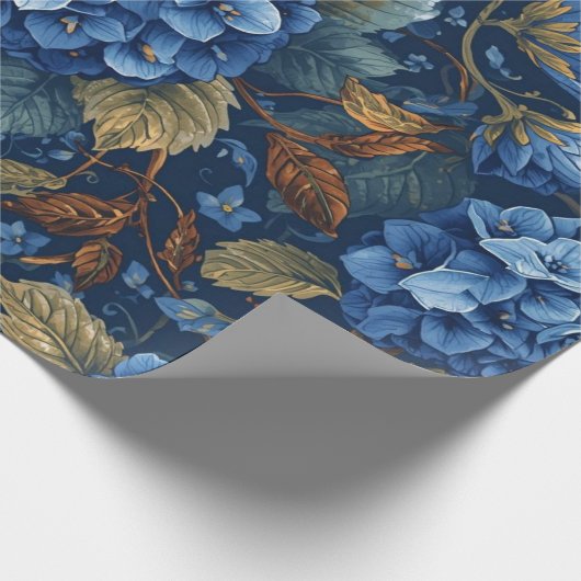 Elegant Faded Hydrangea Floral Pattern Decoupage Geschenkpapier (Ecke)