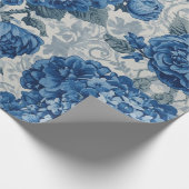 Elegant Faded Hydrangea Floral Pattern Decoupage Geschenkpapier (Ecke)