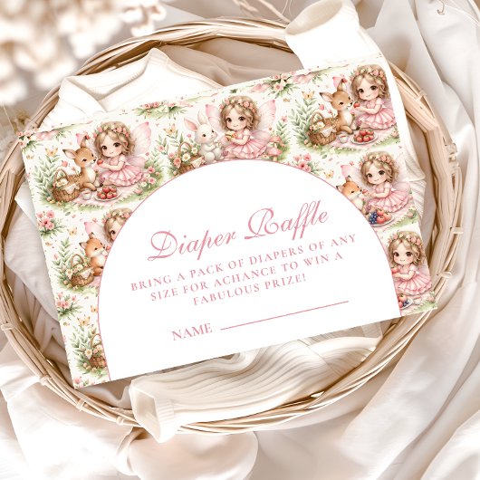 Elegant Fairy Baby Shower Diapper Raffle Begleitkarte