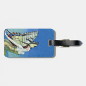 Elegant Fairy Butterfly Wings Golden Dress Gepäckanhänger (Rückseite horizontal)