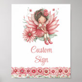 Elegant Fairy Girl Blush Floral Birthday Custom  Poster (Vorne)