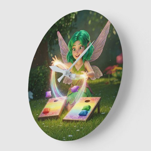 Elegant Fairy Polterabend Große Wanduhr (Winkel)