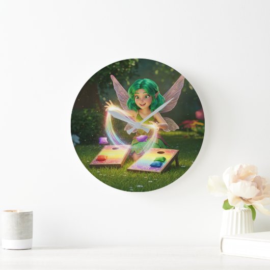 Elegant Fairy Polterabend Große Wanduhr (Zuhause)