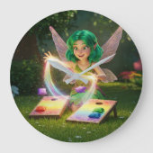 Elegant Fairy Polterabend Große Wanduhr (Vorderseite)