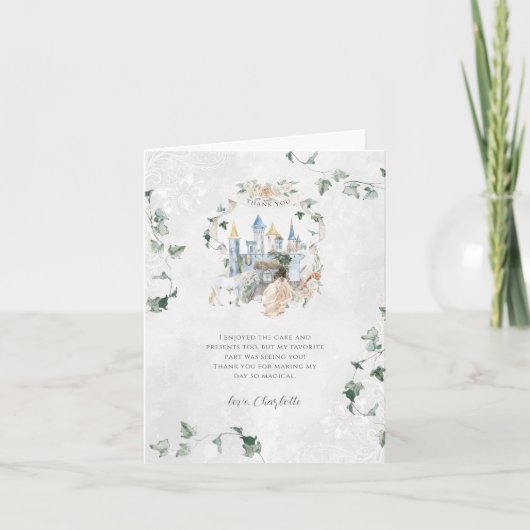 Elegant Fairy Tale | Princess Birthday Dankeskarte (Vorderseite)