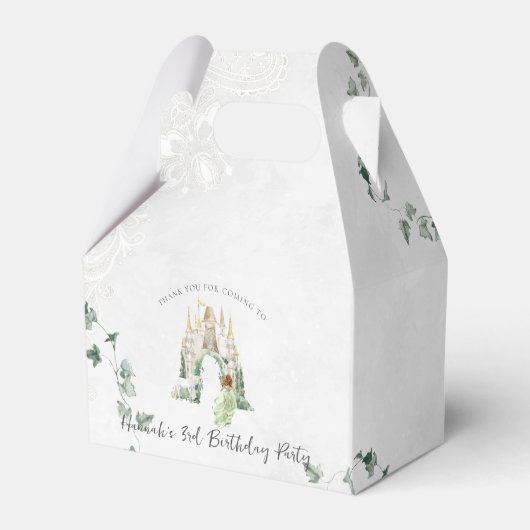 Elegant Fairy Tale Princess | Birthday Party Geschenkschachtel (Rückseite)