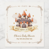 Elegant Fairytale Prince Castle Baby Shower Weinetikett (Einzelnes Label)