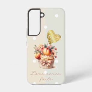 Elegant Faith Dot Frucht Blumen Cupcake Gold Herz Samsung Galaxy Hülle