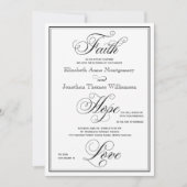Elegant Faith Hope Liebe Script Hochzeitseinladung Einladung (Vorderseite)