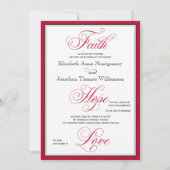 Elegant Faith Hope Liebe Script Hochzeitseinladung Einladung (Vorderseite)