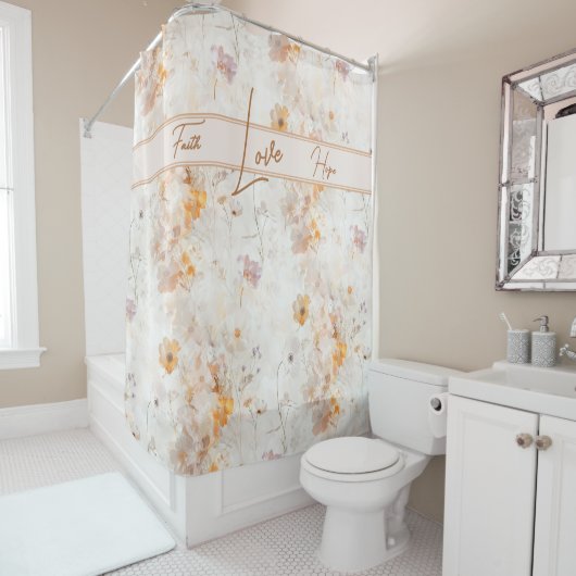 Elegant Faith Hope Love Watercolor Duschvorhang (Beispiel)