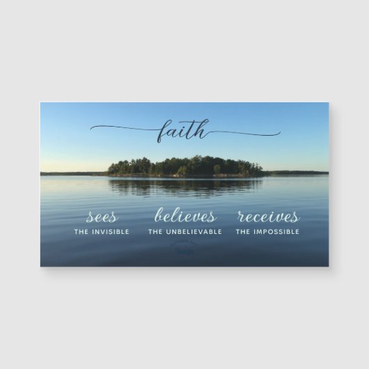 Elegant Faith Quote Blue River Fotografy Magnet (Vorderseite)