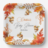 Elegant Fall Boho Floral Baby Shower Pappteller (Vorderseite)