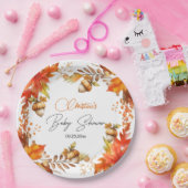 Elegant Fall Boho Floral Baby Shower Pappteller (Party)