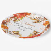Elegant Fall Boho Floral Baby Shower Pappteller (Schrägansicht)