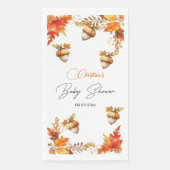 Elegant Fall Boho Floral Baby Shower Serviette (Vorderseite)