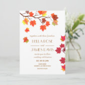 Elegant Fall Burgund Einladungen für Hochzeiten (Stehend Vorderseite)