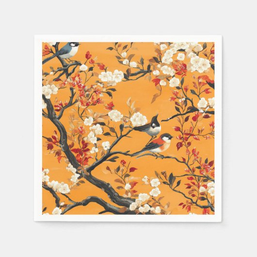 Elegant Fall Chinoiserie Paper Plate Serviette (Vorderseite)