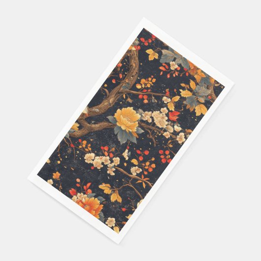 Elegant Fall Chinoiserie Paper Plate Serviette (Ecke)