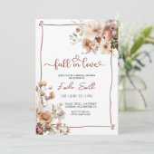 Elegant Fall Floral Autumn Bridal shower Einladung (Stehend Vorderseite)