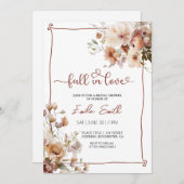 Elegant Fall Floral Autumn Bridal shower Einladung (Vorne/Hinten)