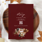 Elegant Fall Floral Burgundy Boho Autumn Wedding Einladung
