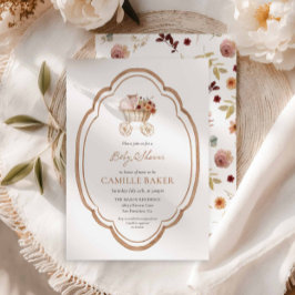 Elegant Fall Floral Burgundy Kinderdusche Einladun Einladung