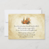 Elegant Fall Floral | Candle Bereavement Vielen Da Dankeskarte (Rückseite)