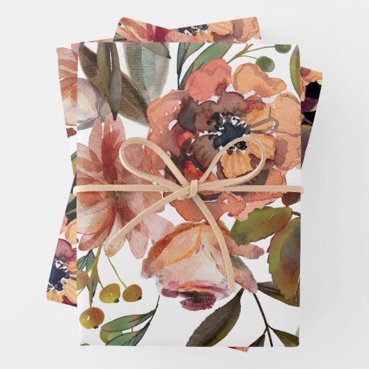 Elegant Fall Floral Geschenkpapier Set (Beispiel)