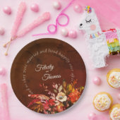 Elegant Fall Floral glücklich immer nach Hochzeit Pappteller (Party)