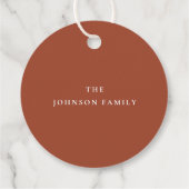 Elegant Fall Floral Happy Thanksgiving Geschenkanhänger (Rückseite)