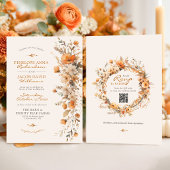 Elegant Fall Floral Ivory Rustic Autumn Wedding Einladung