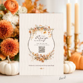 Elegant Fall Floral Ivory Striped Autumn Wedding Einladung