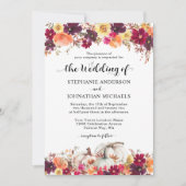 Elegant Fall Floral Pumpkin Hochzeit Einladung (Vorderseite)